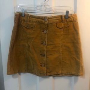 Mustard yellow corduroy skirt